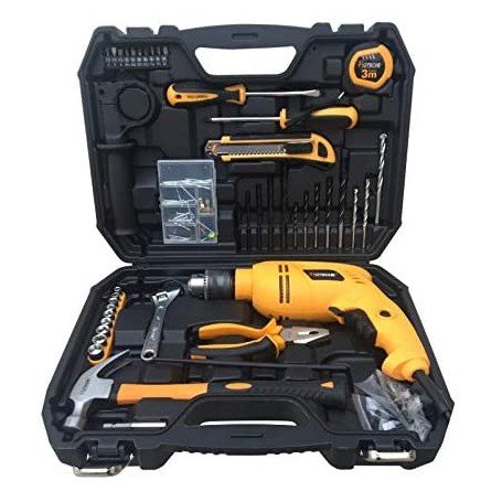 coffret perceuse à percussion 600W + 101 Outils et access - hoteche