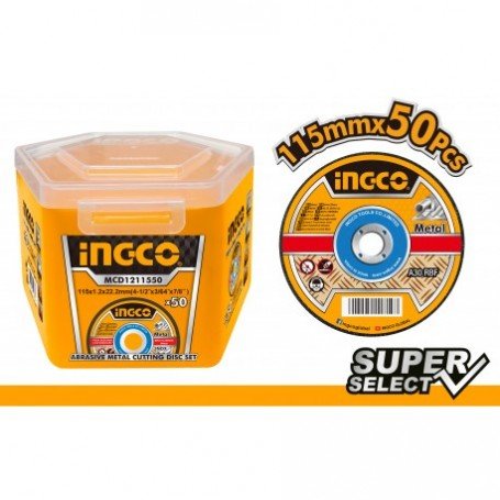 Jeu de 50 disques abrasifs 115mm INGCO