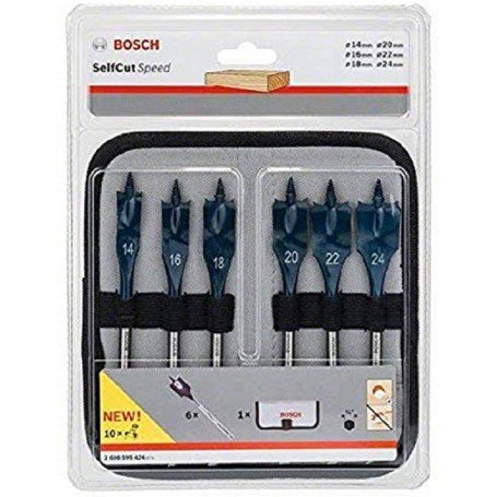 Bosch Mèches plates Self Cut Speed, set de 6 pièces