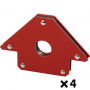 4 x ÉQUERRE SOUDURE MAGNÉTIQUE ANGLES: 45/90/135° FORCE 22KG