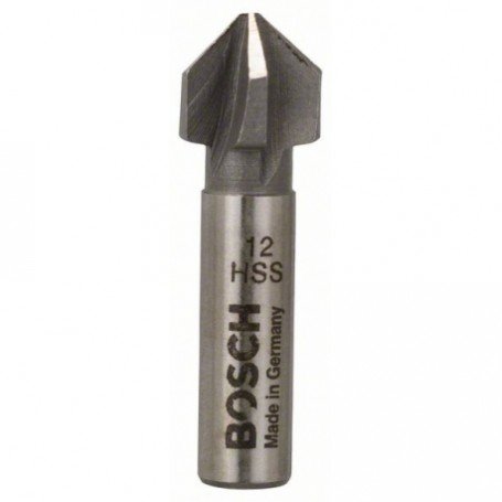 Fraise à noyer conique HSS, queue cylindrique, cinq taillants 90° Ø 12mm Bosch