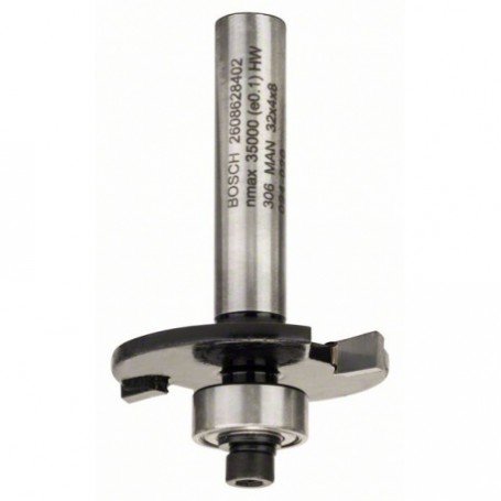 Fraise circulaires à rainurer avec roulement à billes, à 2 tranchants, queue 8mm