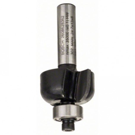 Fraise à canneler avec roulement à billes, à 2 tranchants, queue 8mm - Rayon (R1) 6.0mm