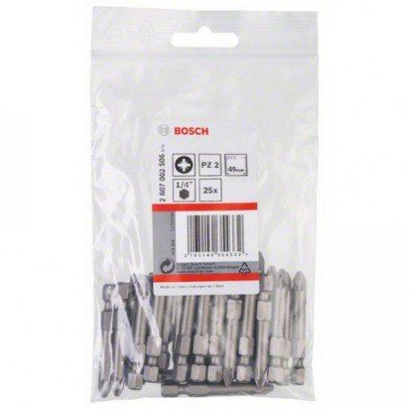 25 embouts de vissage qualité extra-dure pz2 emmanchement hexagonal 49mm BOSCH