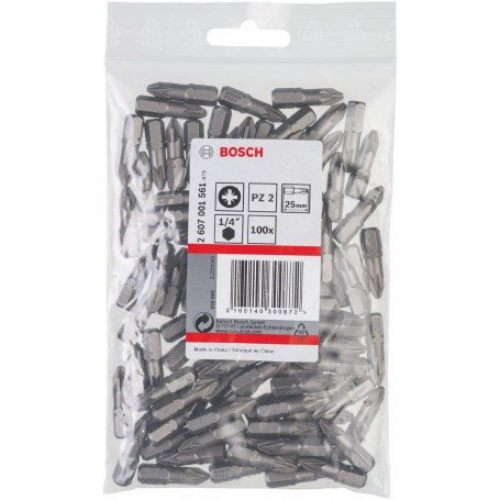 Embout de vissage PZ 2, 25mm 100 pièces Bosch