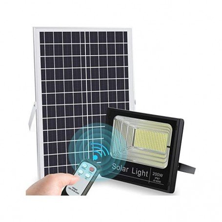 PROJECTEUR SOLAIRE LED (VEGAS) 200W (PANNEAU+TELECOMMANDE)