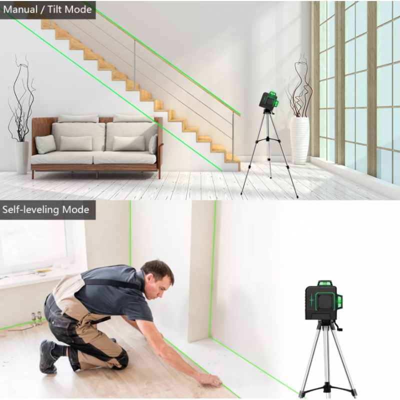 Niveau Laser Vert 360 3D 12 Lignes Niveau Niveau Laser Vert 360 3D 12 Lignes Niveau