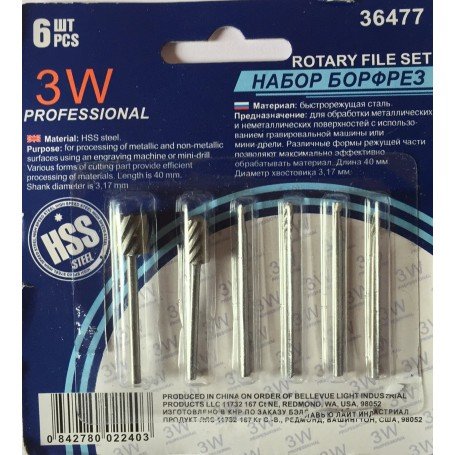 fraises rotatives à tige 6 pcs