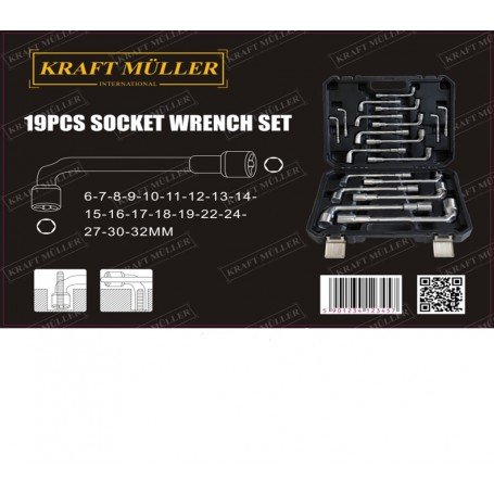 coffret clés à pipe 8mm-32mm 19pcs kraftmuller