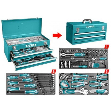 coffret d'outils Professionnel Avec 97 Piéces TOTAL