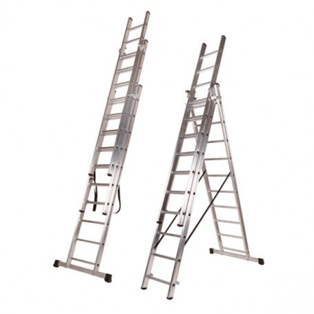 Echelle Industrielle 3 plan Aluminium 3 X 2 M - Teicocil