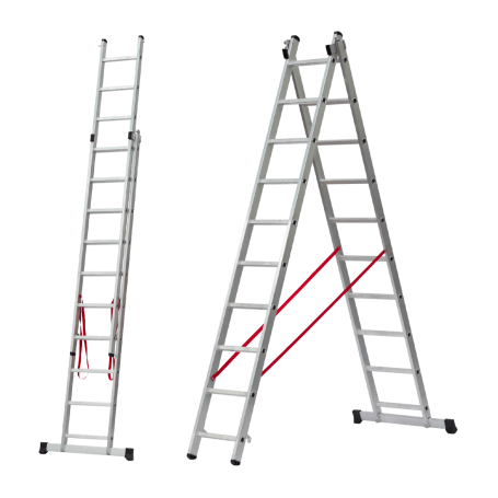 Echelle Industrielle double Aluminium 2 x 3 M - Teicocil