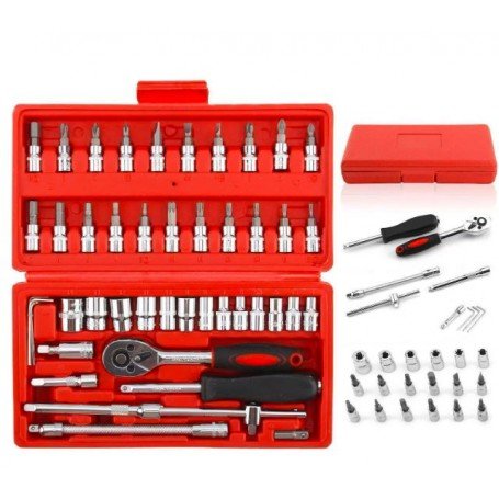 ensemble douille à cliquet tournevis 46PC 1/4